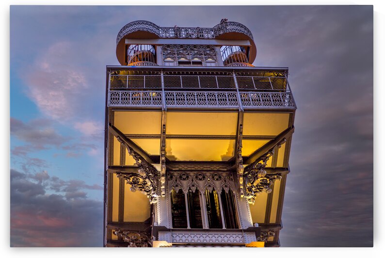 Lisbon Santa Justa Elevator at sunset by Elijah Lovkoff
