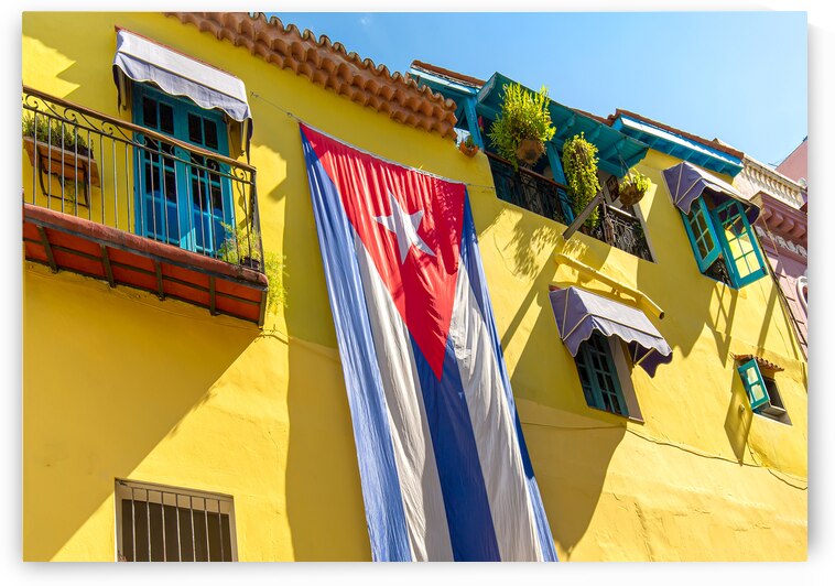 Scenic colorful Old Havana streets in historic city center of Havana Vieja near Paseo El Prado and Capitolio by Elijah Lovkoff