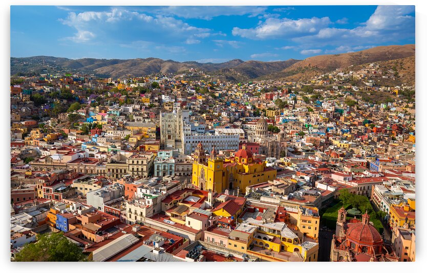 Guanajuato panoramic view from a scenic city lookout near Pipila Monument by Elijah Lovkoff