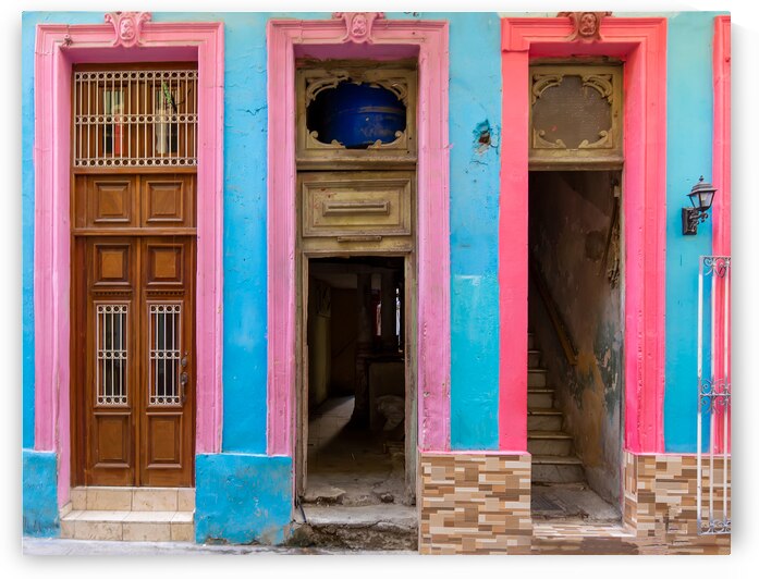Scenic colorful Old Havana streets in historic city center of Havana Vieja near Paseo El Prado and Capitolio by Elijah Lovkoff