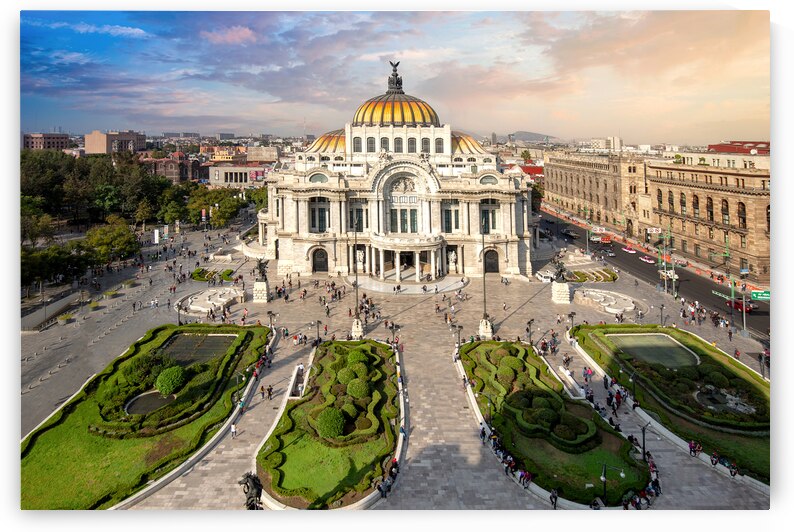Landmark Palace of Fine Arts Palacio de Bellas Artes in Alameda Central Park near Mexico City Zocalo Historic Center by Elijah Lovkoff