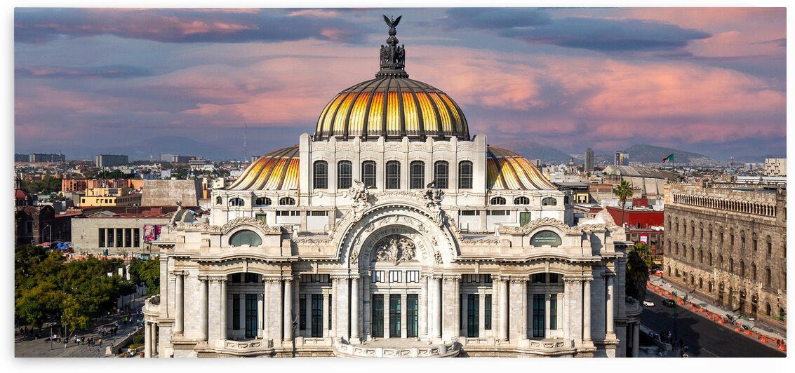 Landmark Palace of Fine Arts Palacio de Bellas Artes in Alameda Central Park near Mexico City Zocalo Historic Center by Elijah Lovkoff