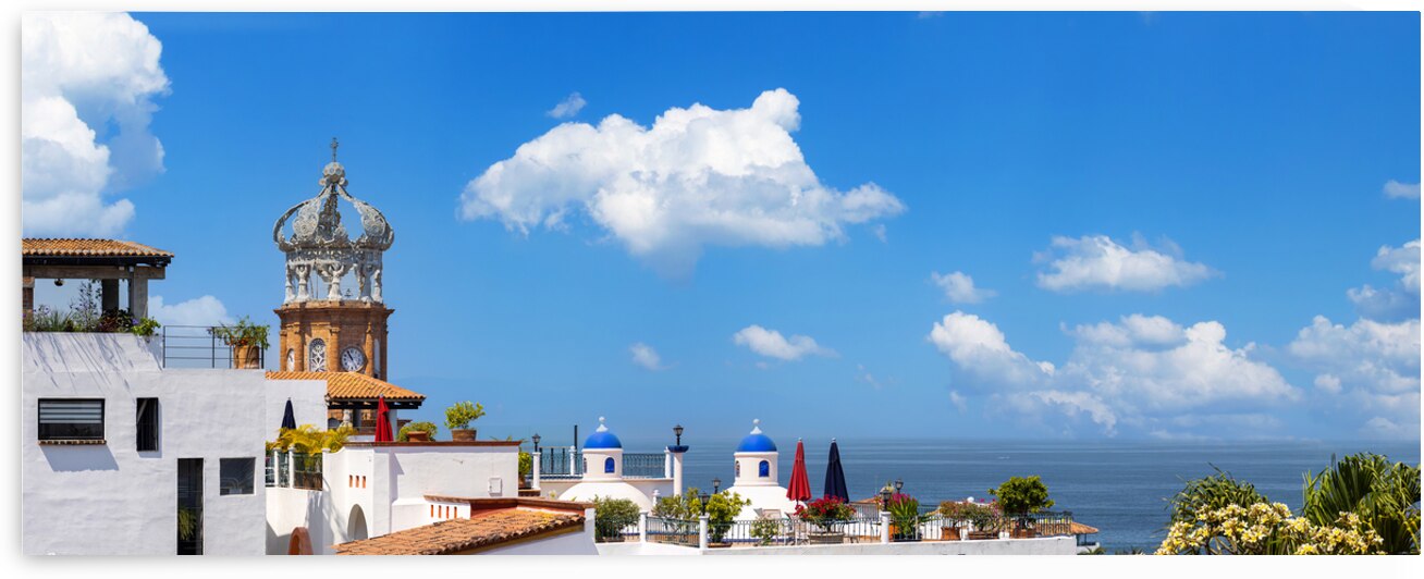 Mexico panoramic view of Puerto Vallarta near sea promenade Malecon beaches and historic center by Elijah Lovkoff