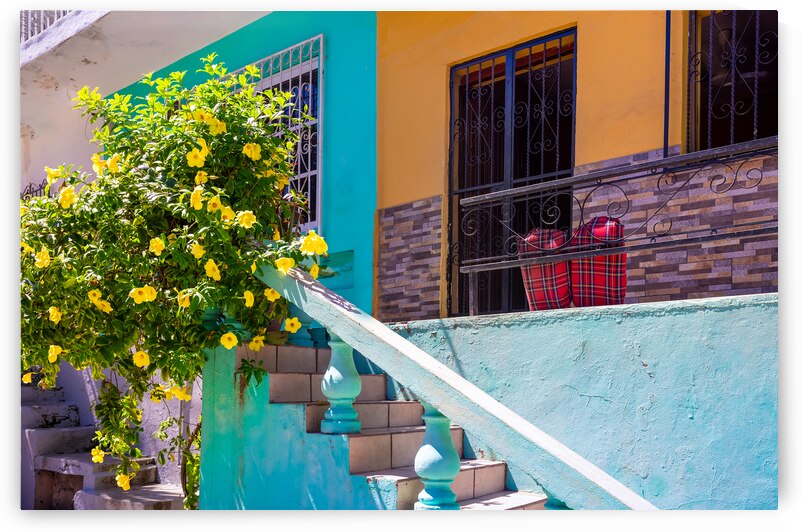 Mexico Mazatlan Colorful old city streets in historic city center near El Malecon promenade ocean shore Zona Hotelera Hotel Zone and central Mazatlan Basilica cathedral by Elijah Lovkoff
