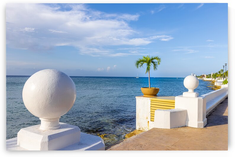San Miguel de Cozumel Mexico sea Malecon route with sculptures and scenic ocean views going along the ocean shore by Elijah Lovkoff