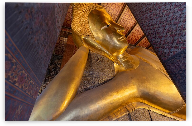 The Reclining Buddha Wat Pho Temple in Bangkok near Grand Palace Thailand by Elijah Lovkoff