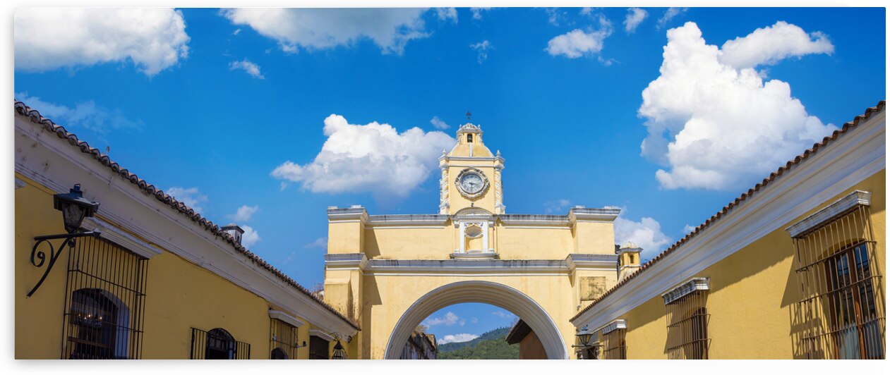 Guatemala Santa Catalina arch in Antigua in historic city center Barrio Historico by Elijah Lovkoff