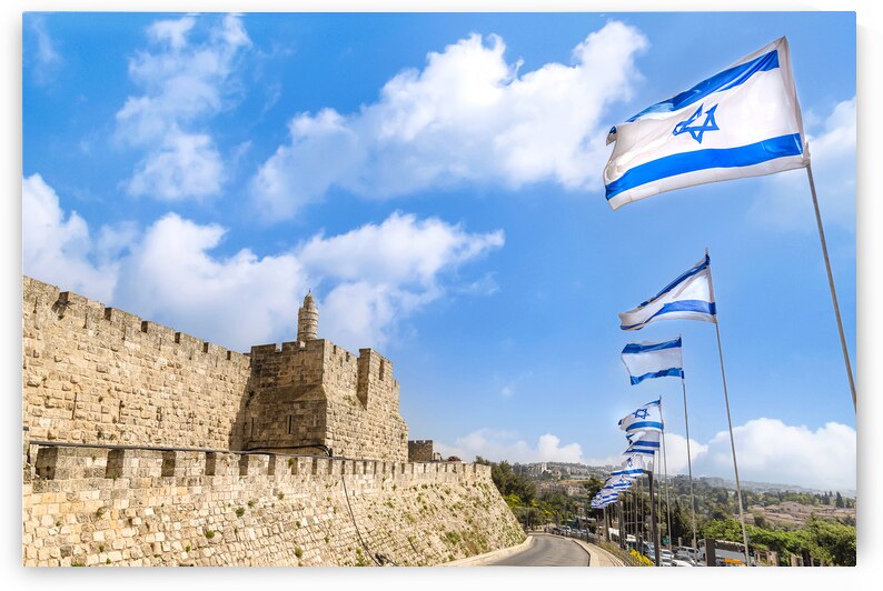 Jerusalem Israel landmark citadel Migdal David Tower of David in Old City near Jaffa Gate by Elijah Lovkoff