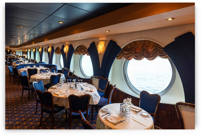 Luxury restaurant on a cruise ship that hosts dinners and entertainment events by Elijah Lovkoff