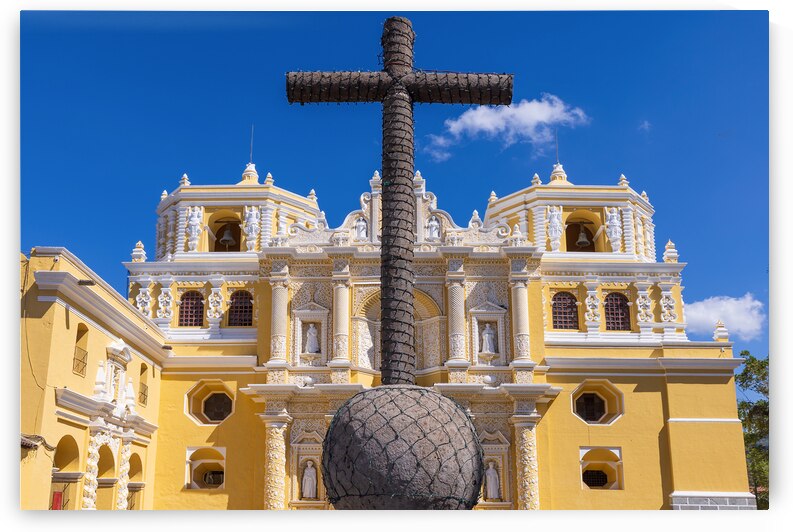 Guatemala Antigua La Merced Church in historic city center Barrio Historico by Elijah Lovkoff