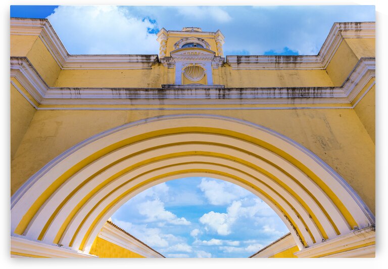 Guatemala Santa Catalina arch in Antigua in historic city center Barrio Historico by Elijah Lovkoff
