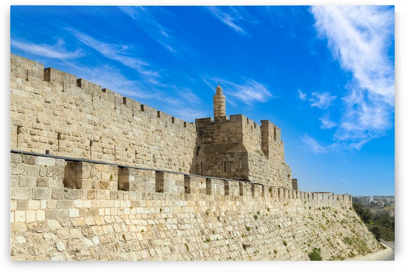 Jerusalem Israel landmark citadel Migdal David Tower of David in Old City near Jaffa Gate by Elijah Lovkoff