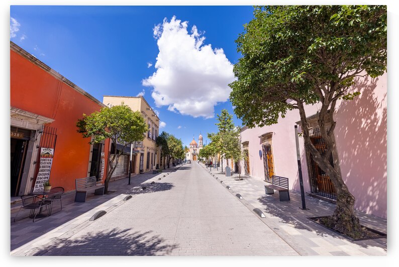 Durango Victoria de Durango colonial and colorful historic city center near central Plaza de Armas and Cathedral Basilica by Elijah Lovkoff