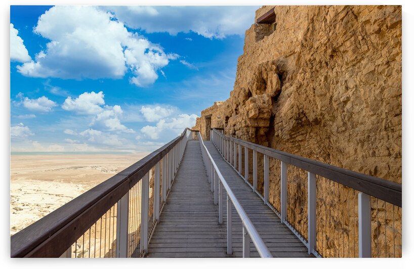 Israel Panoramic views from Masada Fortress in National Park in Negev Judaean Desert near Dead Sea by Elijah Lovkoff