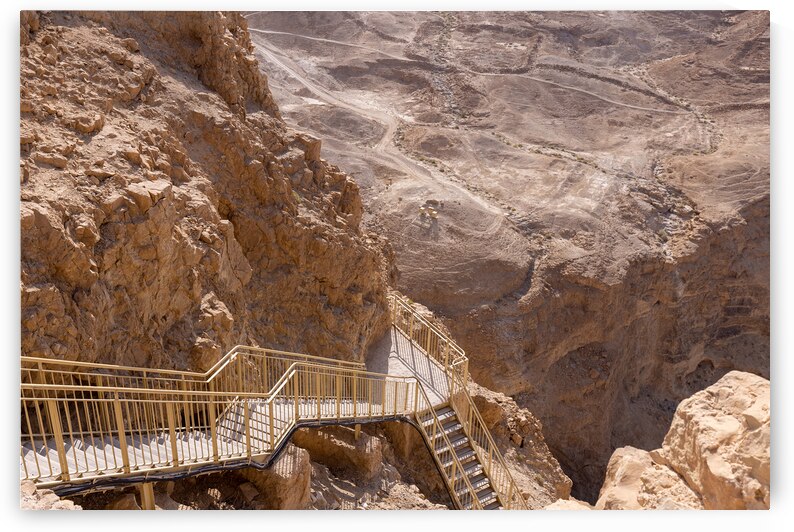 Israel Panoramic views from Masada Fortress in National Park in Negev Judaean Desert near Dead Sea by Elijah Lovkoff