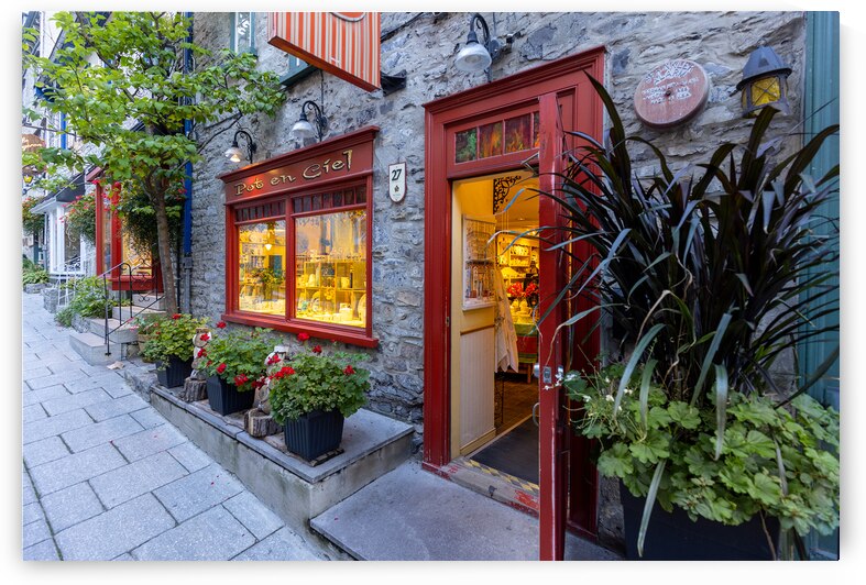 Old Quebec City tourist attractions of Quartier Petit Champlain shopping district and old French architecture by Elijah Lovkoff