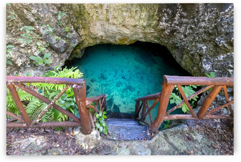 Scenic Cenote Casa Tortuga near Tulum and Playa Del Carmen a popular tourist attraction for local and international tourism by Elijah Lovkoff