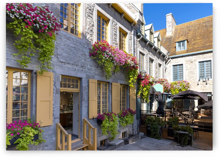 Old Quebec City tourist attractions of Quartier Petit Champlain lower town shopping district and old French architecture by Elijah Lovkoff
