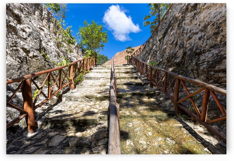 Scenic Cenote Casa Tortuga near Tulum and Playa Del Carmen a popular tourist attraction for local and international tourism by Elijah Lovkoff