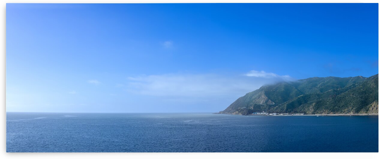 Panoramic view of Catalina Island Bay and Avalon city in California. by Elijah Lovkoff