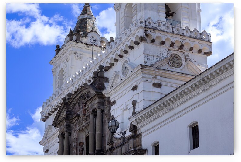 Quito Ecuador. Central Plaza Catholic cathedral basilica San Francisco church in historic center by Elijah Lovkoff