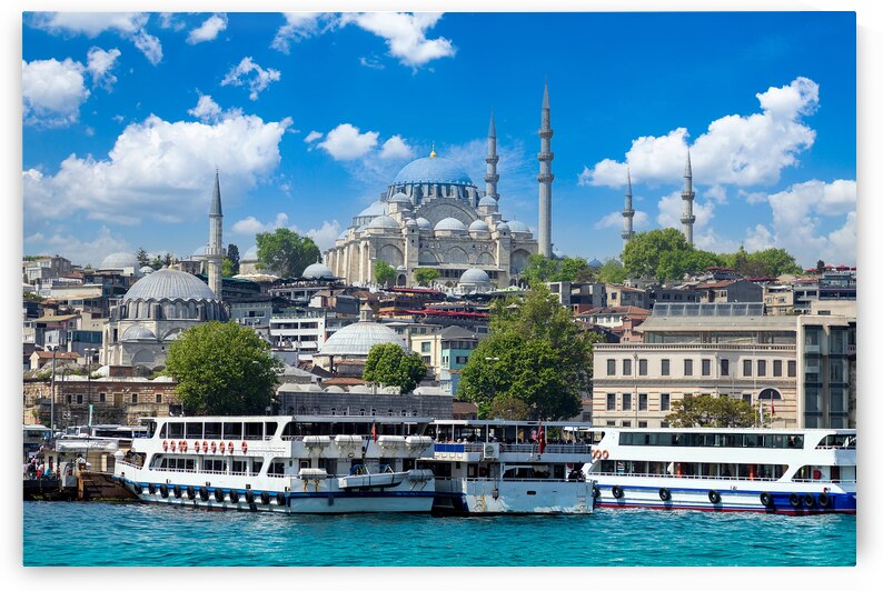 Bosphorus strait in Istanbul Bosporus tour boats and views of Istanbul mosques and historic center by Elijah Lovkoff