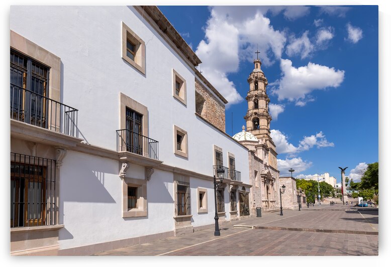 Central Mexico Aguascalientes catholic churches colorful streets and colonial houses in historic city center near Cathedral Basilica one of the main city tourist attractions by Elijah Lovkoff