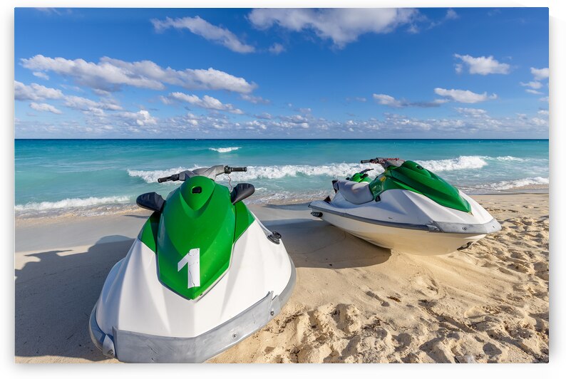 Cancun Mexico water scooter rental at beaches and luxury hotels along Cancun Zona Hotelera and Riviera Maya Hotel Zone by Elijah Lovkoff
