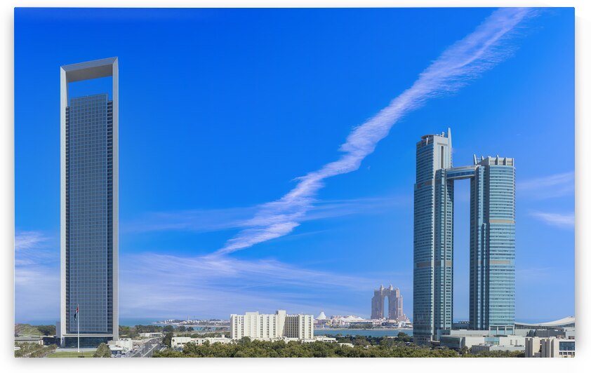 UAE United Arab Emirates Abu Dhabi downtown panorama and financial center skyline by Elijah Lovkoff