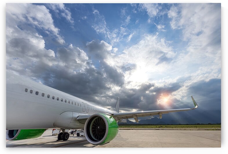 Plane waiting for tourist passengers to board the plane in Los Cabos International airport. Renewed tourism traffic amid covid pandemic by Elijah Lovkoff