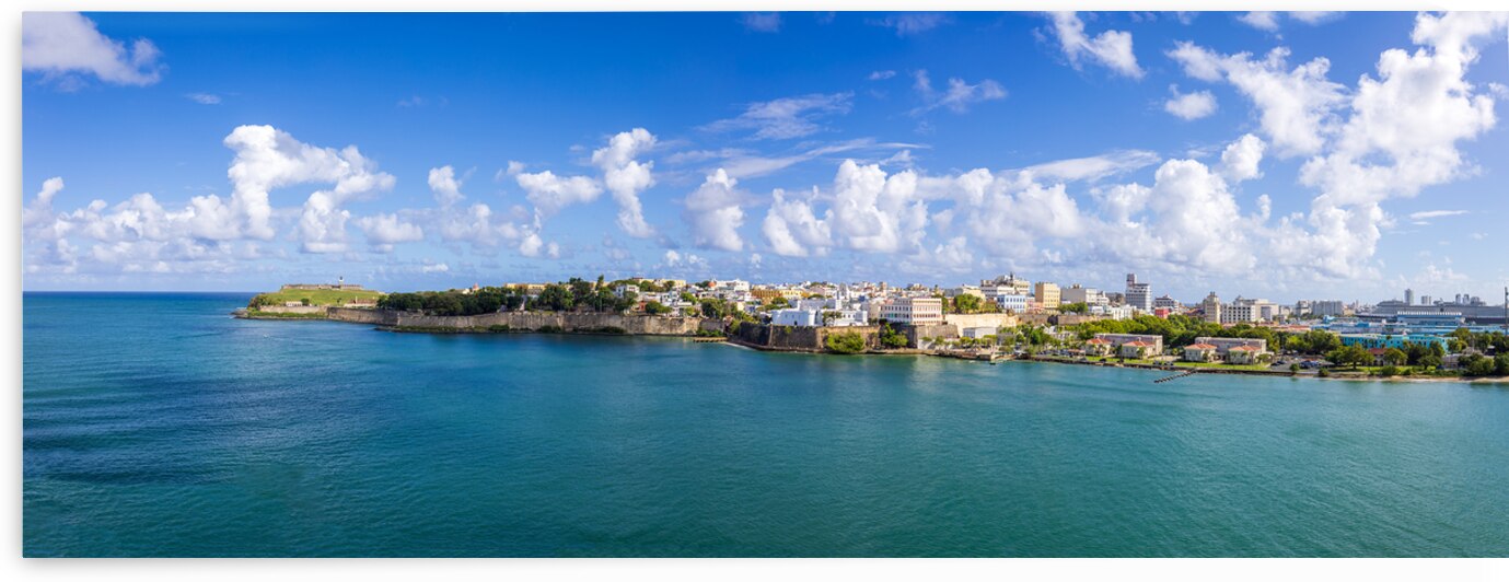 Scenic views of Castillo San Felipe from luxury cruise ship on Caribbean vacation in Puerto Rico by Elijah Lovkoff