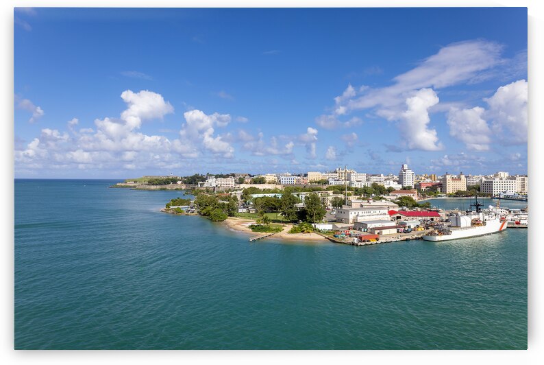 Scenic views of Puerto Rico from luxury cruise ship on Caribbean vacation in Puerto Rico by Elijah Lovkoff
