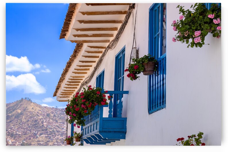 Peru Cusco historic colorful colonial buildings and architecture of San Blas district of artisans by Elijah Lovkoff