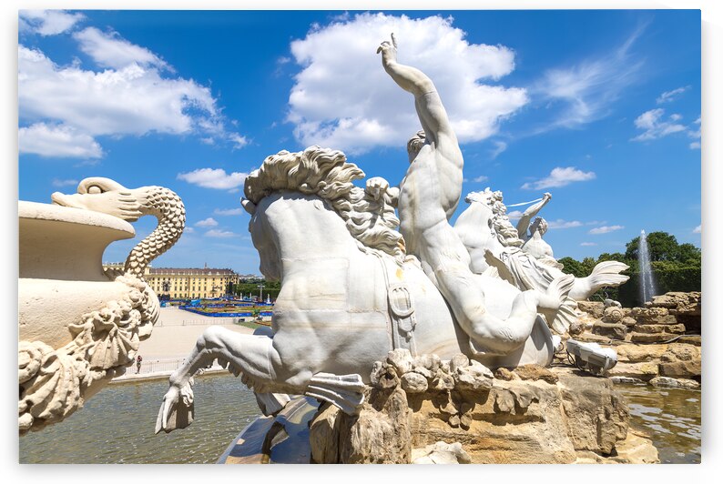 Austria Schonbrunn Palace Imperial fountain in royal Gardens in Vienna by Elijah Lovkoff
