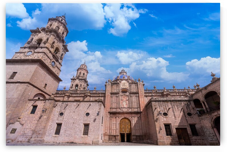 Mexico Morelia popular tourist destination Morelia Cathedral on Plaza de Armas in historic center by Elijah Lovkoff