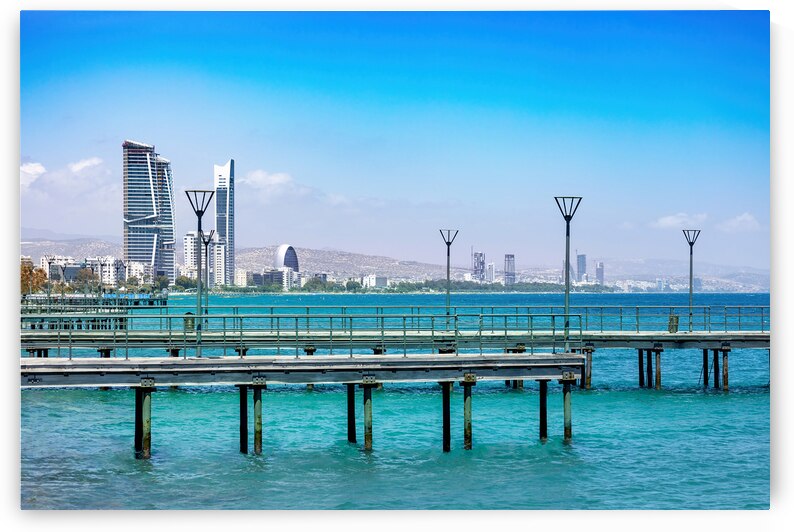 Cyprus Limassol Molos seafront promenade and scenic views of Olimpia coast and financial center by Elijah Lovkoff