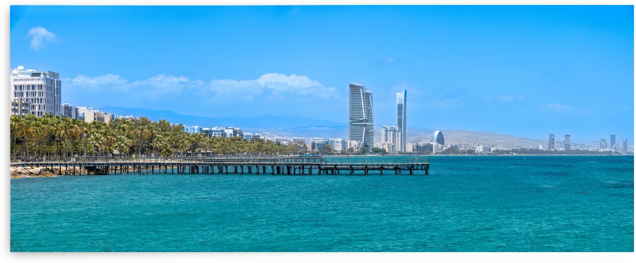Cyprus Limassol Molos seafront promenade and scenic views of Olimpia coast and financial center by Elijah Lovkoff