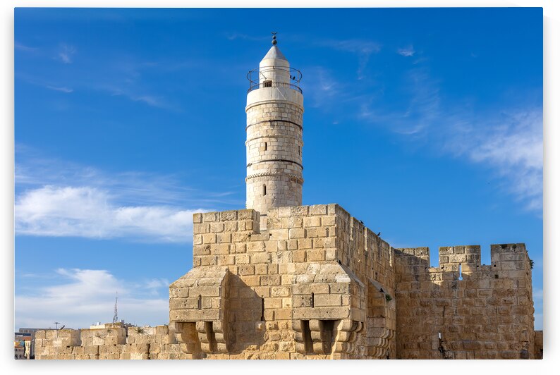 Jerusalem Israel landmark citadel Migdal David Tower of David in Old City near Jaffa Gate by Elijah Lovkoff