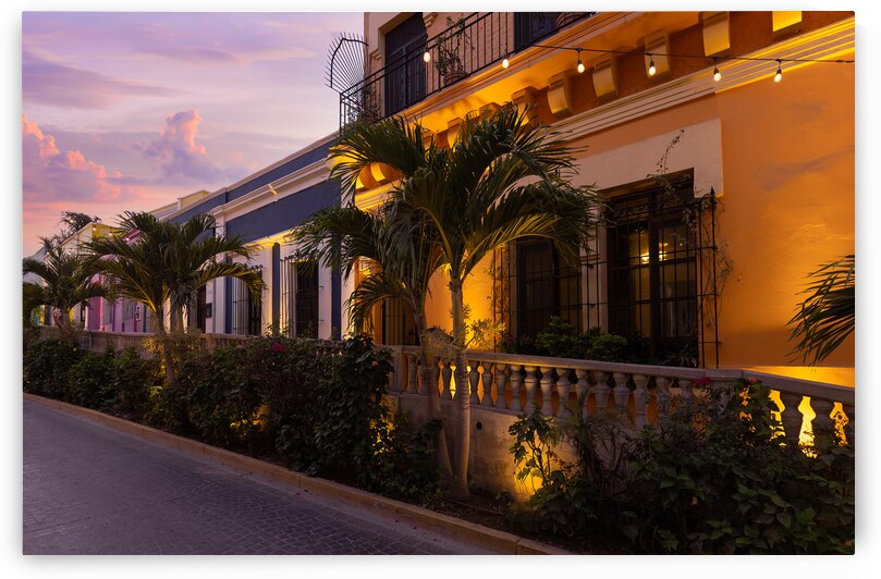 Mexico Mazatlan Colorful old city streets in historic city center near El Malecon promenade by Elijah Lovkoff
