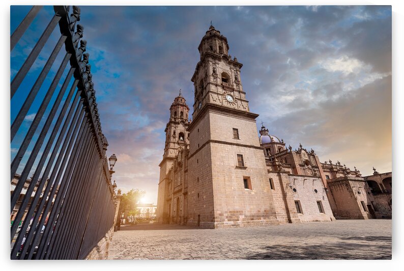 Mexico Michoacan famous scenic Morelia Cathedral located on Plaza de Armas in historic city center by Elijah Lovkoff