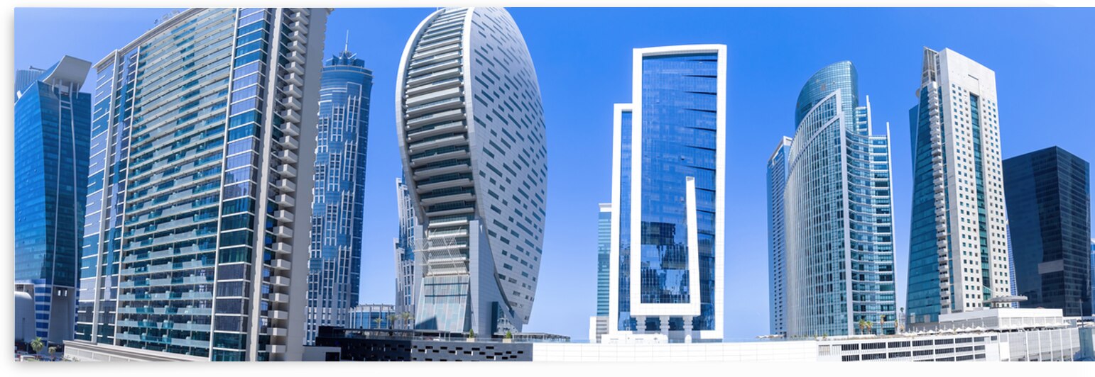 UAE Dubai downtown financial skyline and business shopping center near Dubai Mall by Elijah Lovkoff