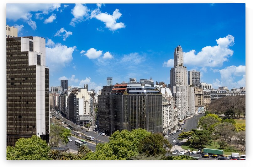 Panoramic view of Buenos Aires skyline from Clock Tower over financial center and Retiro district by Elijah Lovkoff