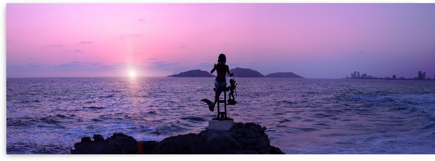 Mexico statues near Mazatlan sea promenade El Malecon near tourist beaches and scenic sunset landscapes by Elijah Lovkoff