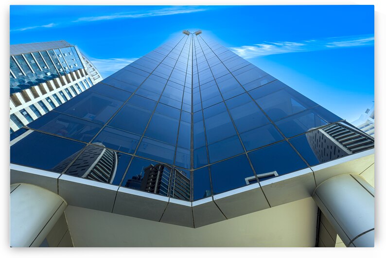 UAE Dubai downtown financial skyline and business shopping center near Dubai Mall by Elijah Lovkoff