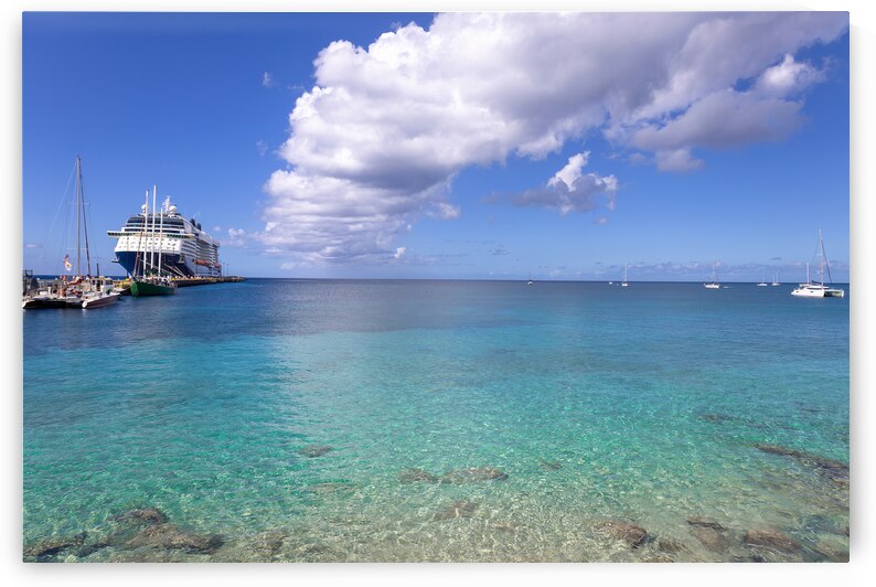 Cruise ship on Saint Croix Frederiksted US Virgin Islands on Caribbean vacation by Elijah Lovkoff