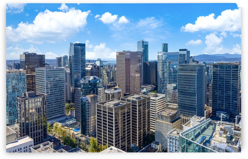 Scenic Vancouver financial district skyline in the city downtown near Robson square by Elijah Lovkoff