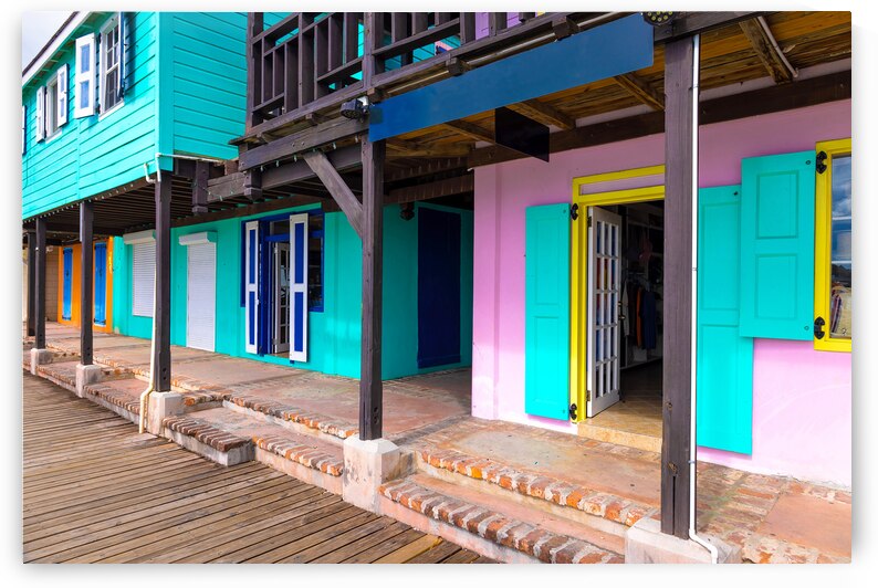 Old town historic streets of Redcliffe Quay in Saint Johns on Antigua and Barbuda by Elijah Lovkoff