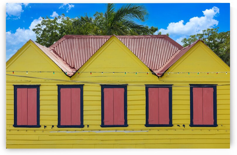 Old town historic streets of Redcliffe Quay in Saint Johns on Antigua and Barbuda by Elijah Lovkoff