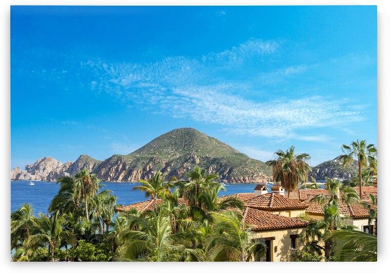 Scenic panoramic aerial view of Los Cabos landmark tourist destination Arch of Cabo San Lucas by Elijah Lovkoff