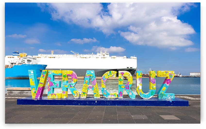 Mexico Panoramic view of Veracruz city port wharf and cargo ships at the docks. Largest port in Mexico serving international and domestic routes by Elijah Lovkoff